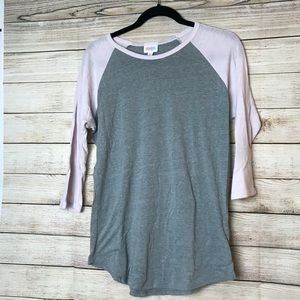 Lularoe baby pink and gray Randy raglan tee